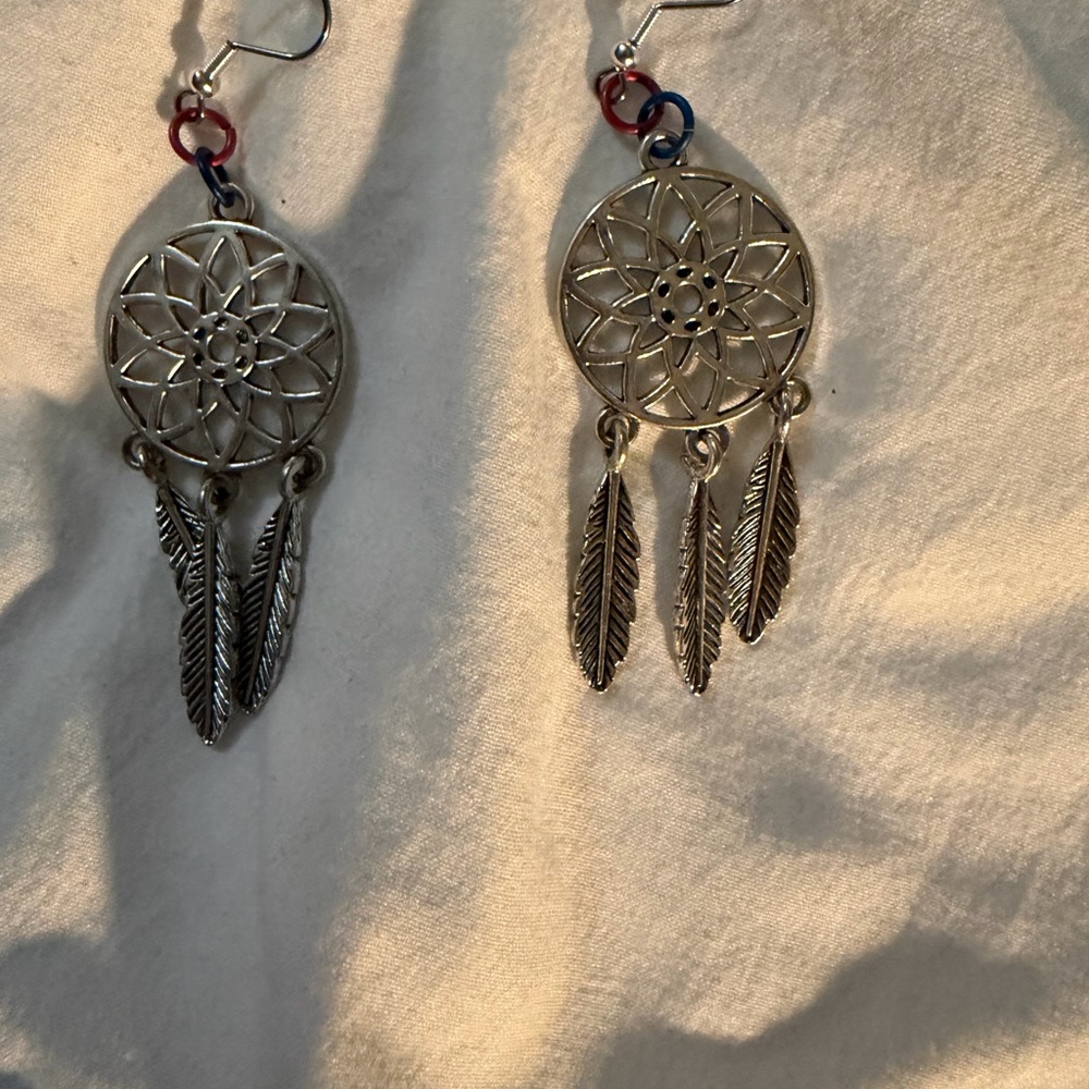 Boho Silver Dreamcatcher Earrings